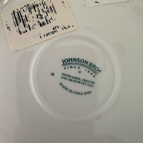 Johnson Brothers Chelsea Rose Blue White Demitasse Cup & Flat Saucer 1 pair - Picture 7 of 8